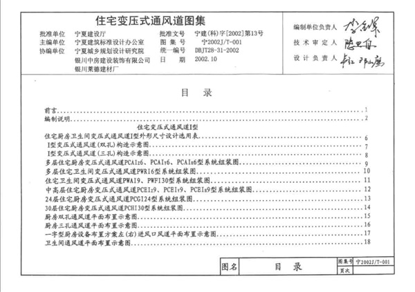 宁2002JT-001 住宅变压式通风道图集.pdf无水印高清版最新-笨小虎